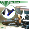 Motorcycle 7/8" 22mm Handlebar Grips Covers Aluminum Alloy Black Blue