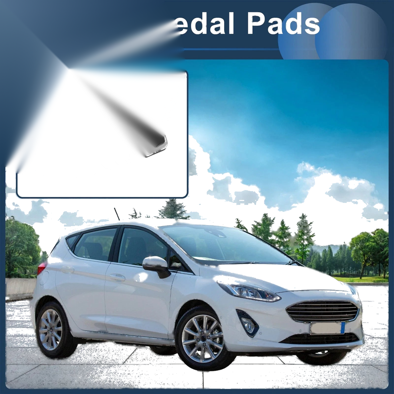 Ford Fiesta (2007-2012) Silver Tone 3 Pcs Foot Accelerator Pedal Covers
