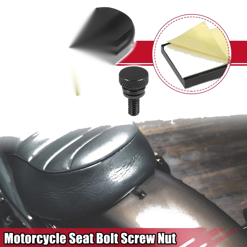 Harley Davidson Touring Black 1 x Set Seat Bolt Screw with Cover