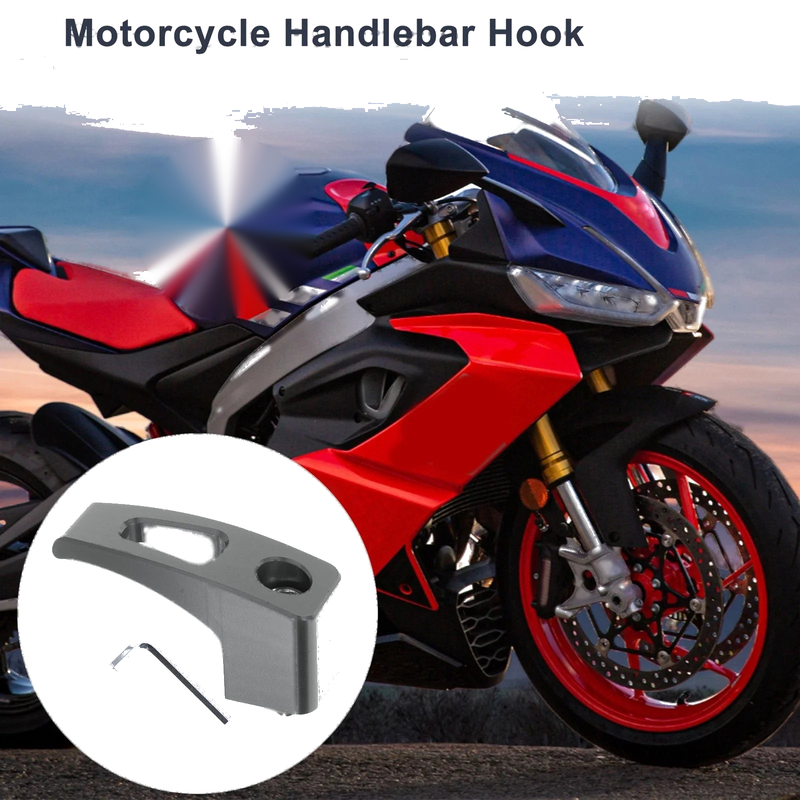 Rectangular Slot Motorcycle Hanging Hook 1 Set Titanium Tone 61mm Length