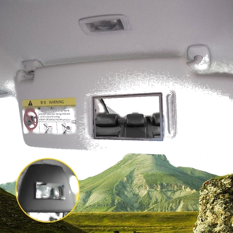 Vehicle Stick On Self Adhesive Sun Visor Glass Mirror Make Up Mirror