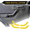 Jeep Wrangler Yellow Front Rear Door Handle Panel Bezel Cover Trims (2007-2023)