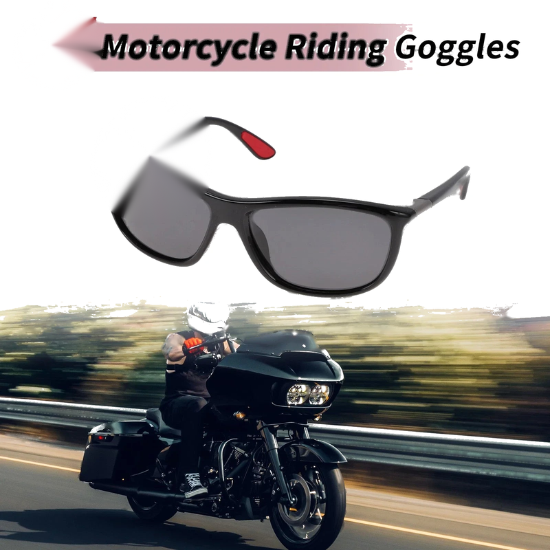 Motorcycle Riding Gray Lens Black Frame Tri-acetel Cellulose Goggles