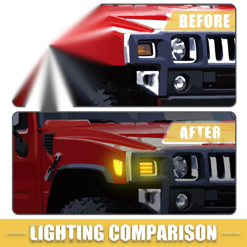 Jeep Black Amber Lens Front LED Side Marker Lights (2018-2023)