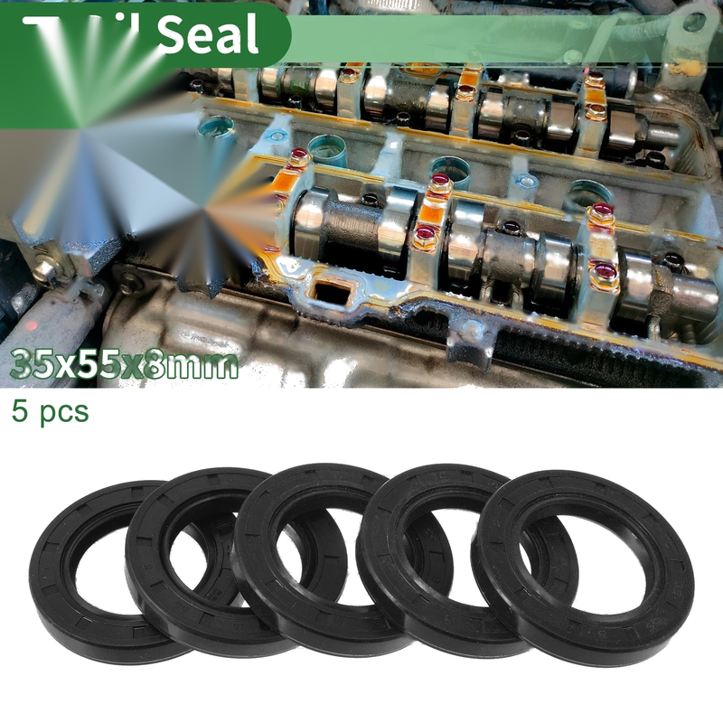 Make Model Oil Seal 35x55x8mm NBR Black 5 Pcs