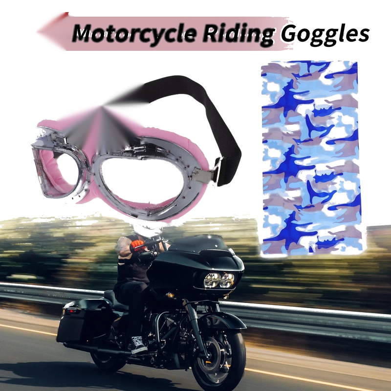 Motorcycle Riding Transparent Lens Pink Frame Cycling Sunglasses Goggles