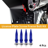 Universal Motorcycle M6 License Plate Screws Cover 82mm Deep Blue 4 Pcs
