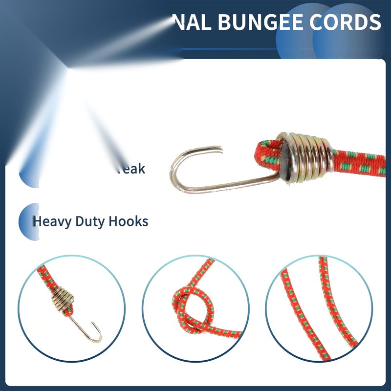 Luggage - Orange 10 x 25cm Adjustable Mini Rope Bungee Cords w/ Buckle