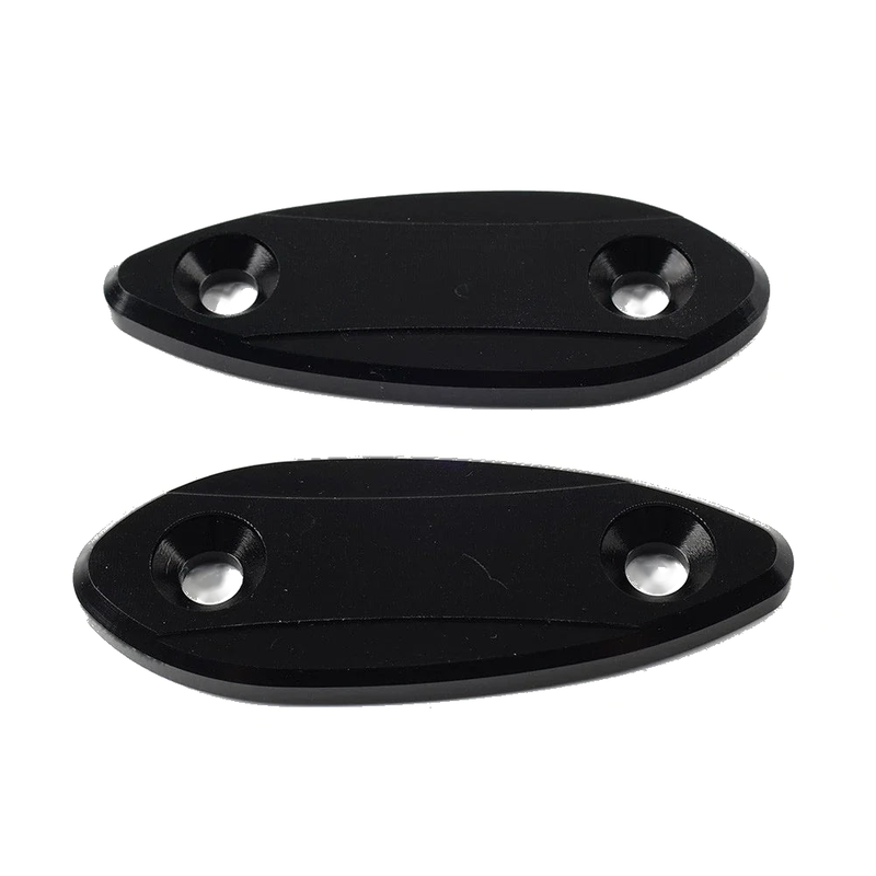 Kawasaki ZX6R Black Motorcycle Mirror Block Off Base Plates (2009-2012)