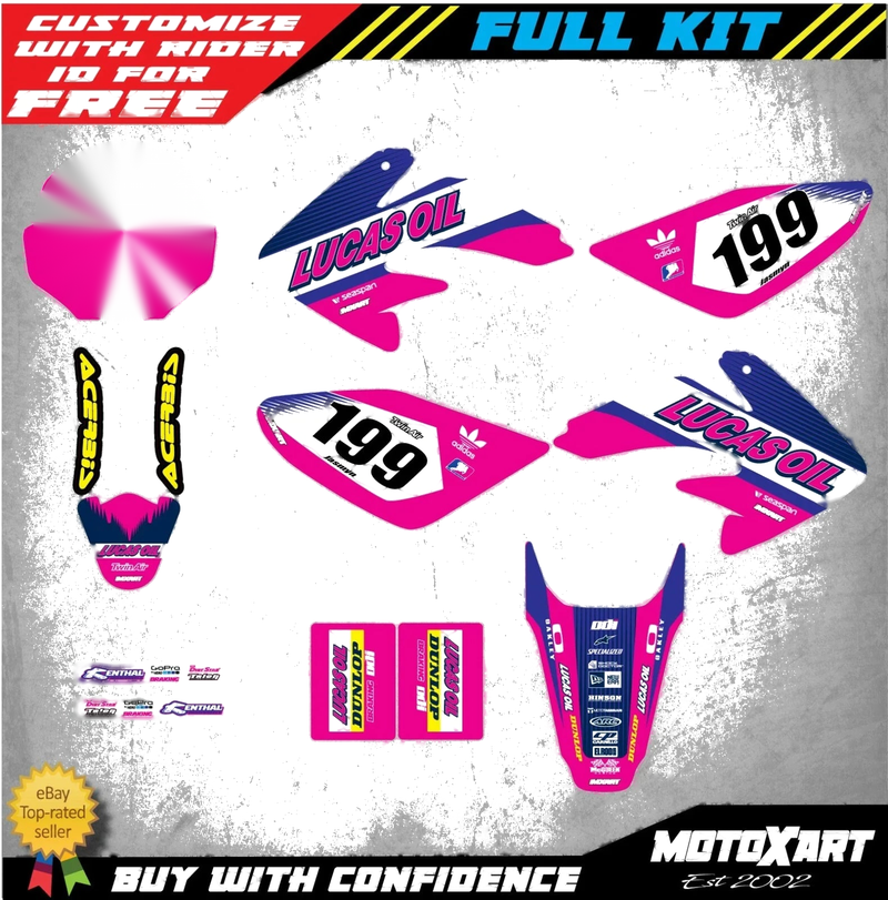 Honda CRF100 2011-2020 ACTIVE PINK Stickers Custom Graphics Full Kit