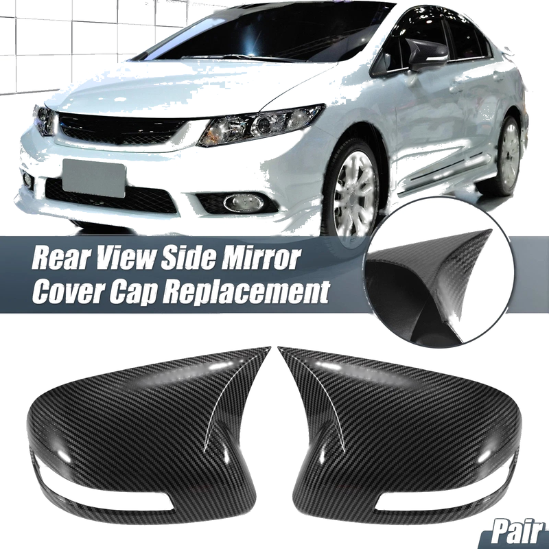 Honda Civic 9th Gen Rearview Mirror Cover Overlay Carbon Fiber (2012-2015)