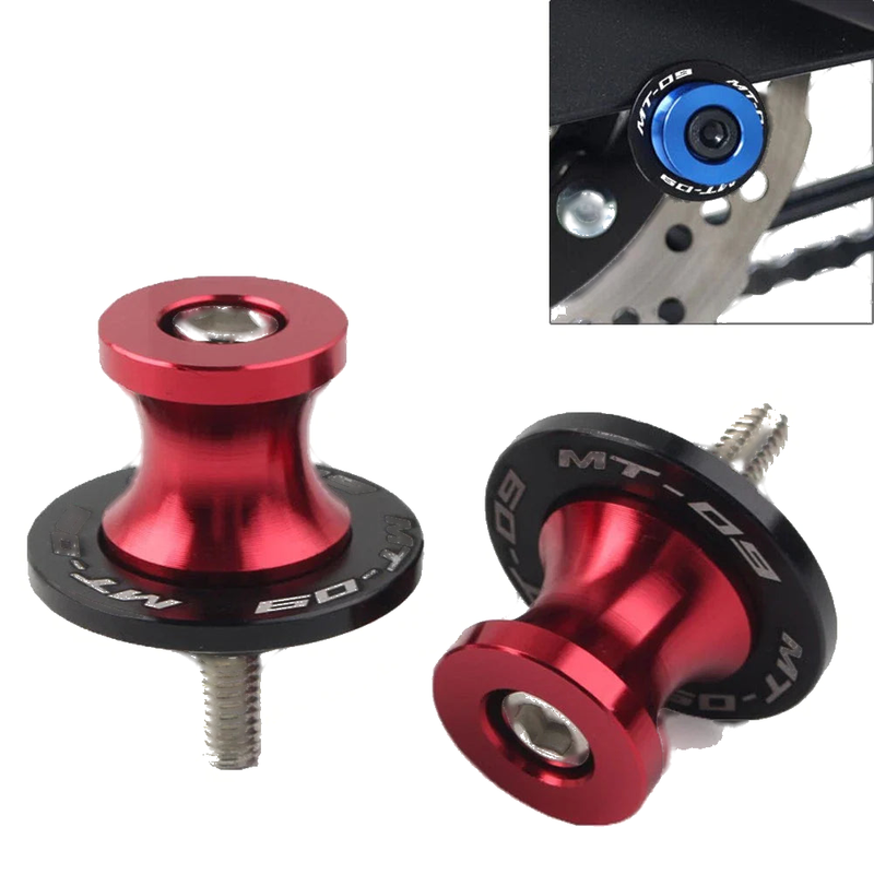 YAMAHA MT-09 FZ09 (2013-2022) - Red Slider Set 6mm Swingarm Spools