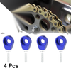4pcs 12mm Dia Hole Blue Universal Motorcycle Chain Axle Adjuster Tensioners