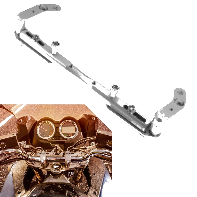 Motorcycle Balance Bar Extender Bracket / 320mm / Center Hole Silver Tone