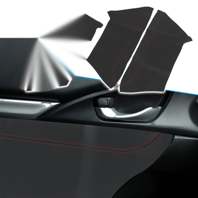 Honda Civic (2016-2020) Black Red Line 8 Pcs Door Panel Armrest Covers
