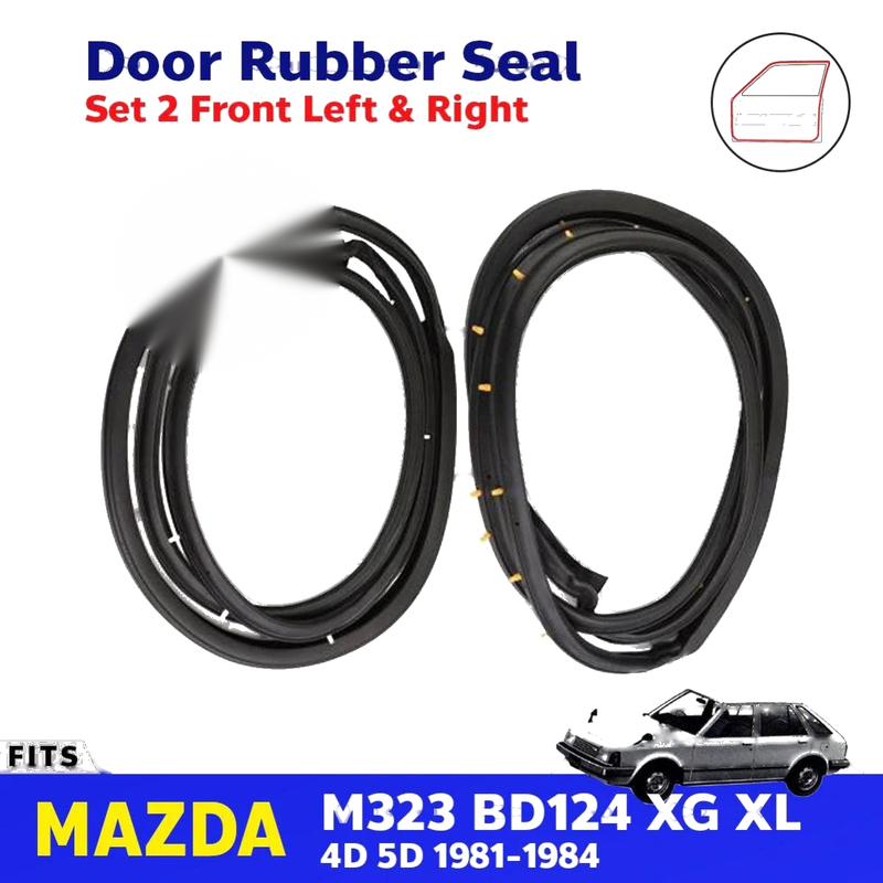 Door Rubber Seal Weatherstrip Front L+R Fits MAZDA M323 XG XL BD124 1981-84 D08
