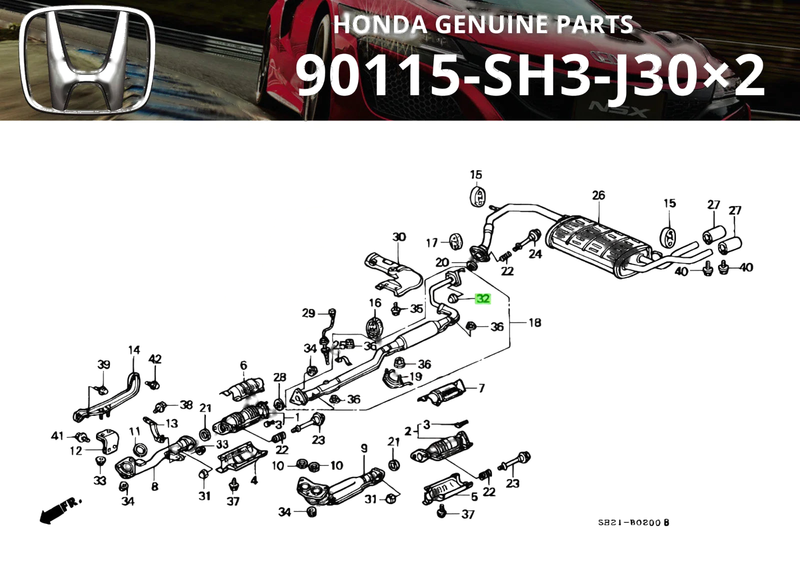 Honda Civic Self-Locking Nut 8mm 2 x
