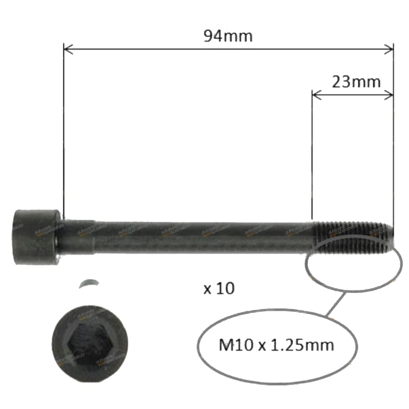 Cylinder Head Bolt Set 1.6L/1.4L Kia Rio (2005 - 2010)