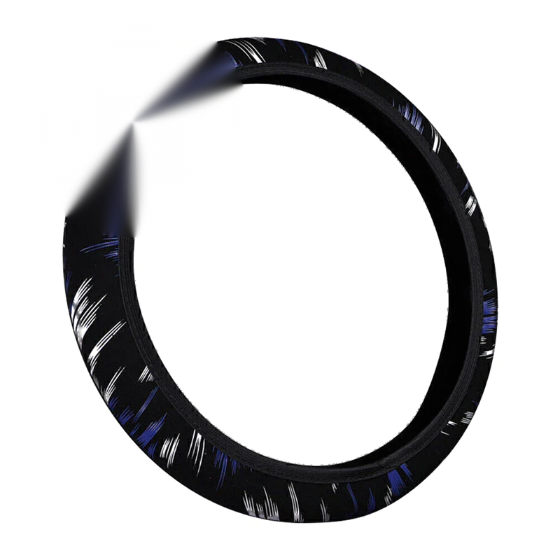 Car Black-Blue Steering Wheel Cover 37-38CM PU Leather Good Grip