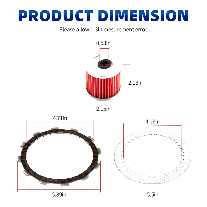 Kawsaki Lakota 300 KEF300 Clutch Friction Plates Gasket Kit (1995–2003)