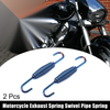 Motorcycle 2 x Exhaust Pipe Spring 68mm Stainless Steel Blue