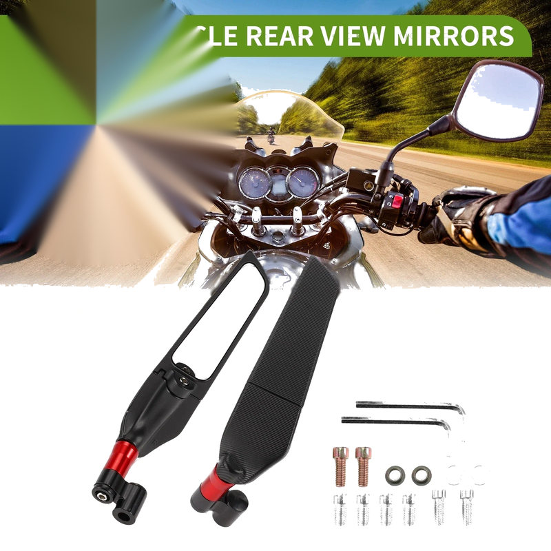 Motorcycle Rear View Mirror / 1 set / Polygonal Shape Red Aluminum Alloy