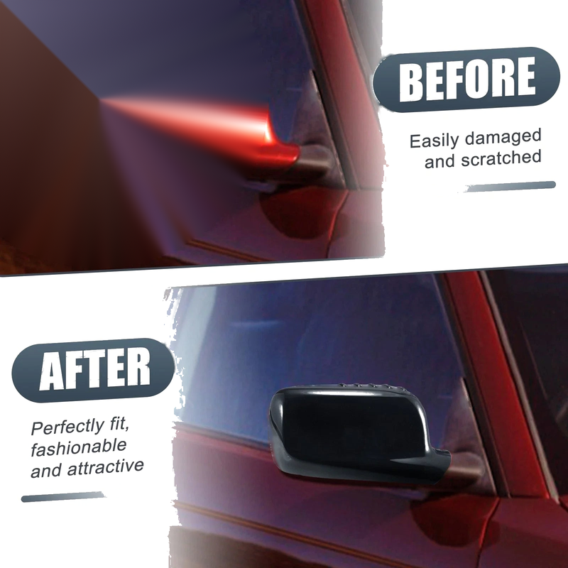 BMW 3 Series E46, 7 Series E65 Rearview Mirror Cover Cap Gloss Black (2000-2006)