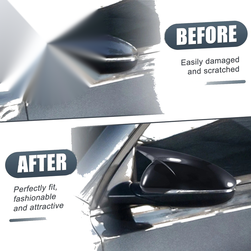Kia Forte Cerato K3 Rearview Mirror Cover Overlay Gloss Black (19-24)