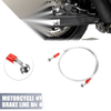 95cm 37.4" Motorcycle Hydraulic Brake Line Oil Hose Pipe 28° 0° Silver Tone