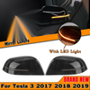 Tesla Model 3 Rear Side Mirror Cover w/LED Light (2017-2023)