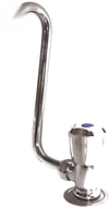 Single Tap Faucet Right Hand Blue Cold 360° Fold Down Chrome Plated Brass
