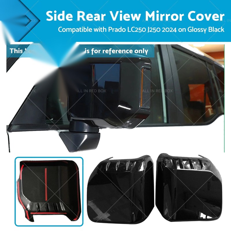Prado LC250 J250 Glossy Black Side Rear View Mirror Cover (2024)