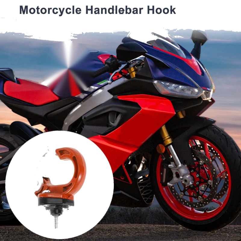 Round Shape Aluminum Alloy Motorcycle Hanging Hook 1 Pc Orange White