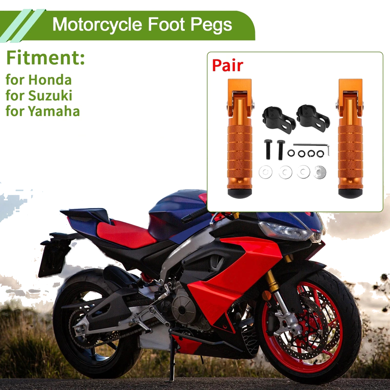 Honda / Suzuki / Yamaha Foot Pegs 2 x Motorcycle