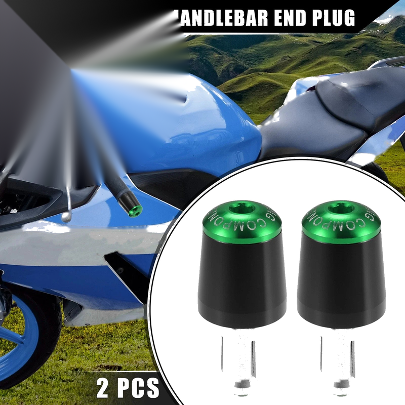 Honda Black Green Handlebar End Plug 7/8" 22mm 2 x