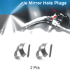Motorcycle Screws Silver Tone Left-Hand Mirror Hole Plugs M10x1.25