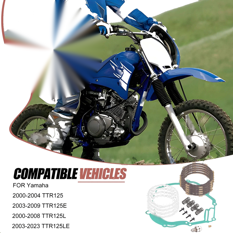 Yamaha TTR125 Clutch Friction Steel Plates Kit w/ Gasket Springs (2000-2004)