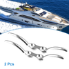 Marine Ship 2 x 6 Inch Stainless Steel Flagpole Cleat Hook Boat Deck Cleats