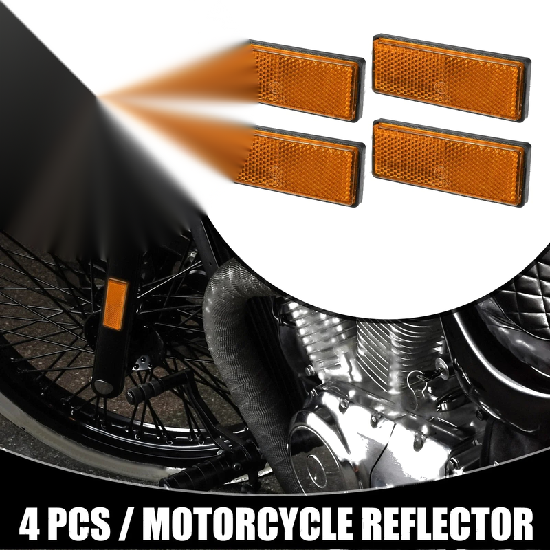 Bikes 4pcs 3.46x1.26 Universal Reflector Motorcycle Reflector Orange