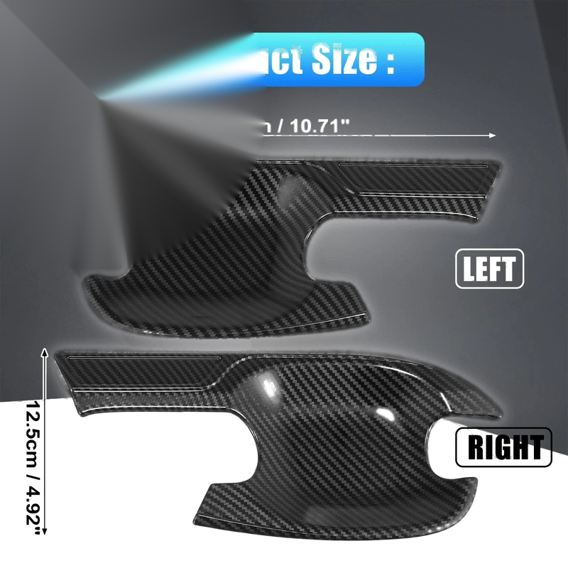 Isuzu D-Max Carbon Fiber Gloss Black Car Door Handle Cups