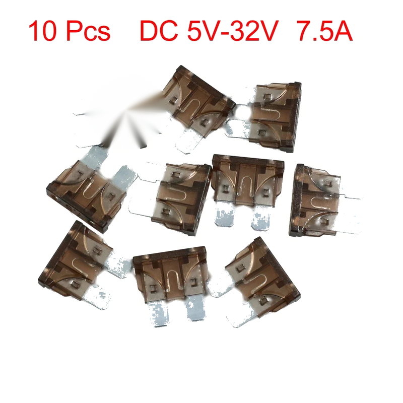 Car Motorcycle Boat Fuse 10pcs DC 5V-32V 7.5A Universal Medium Blade Style