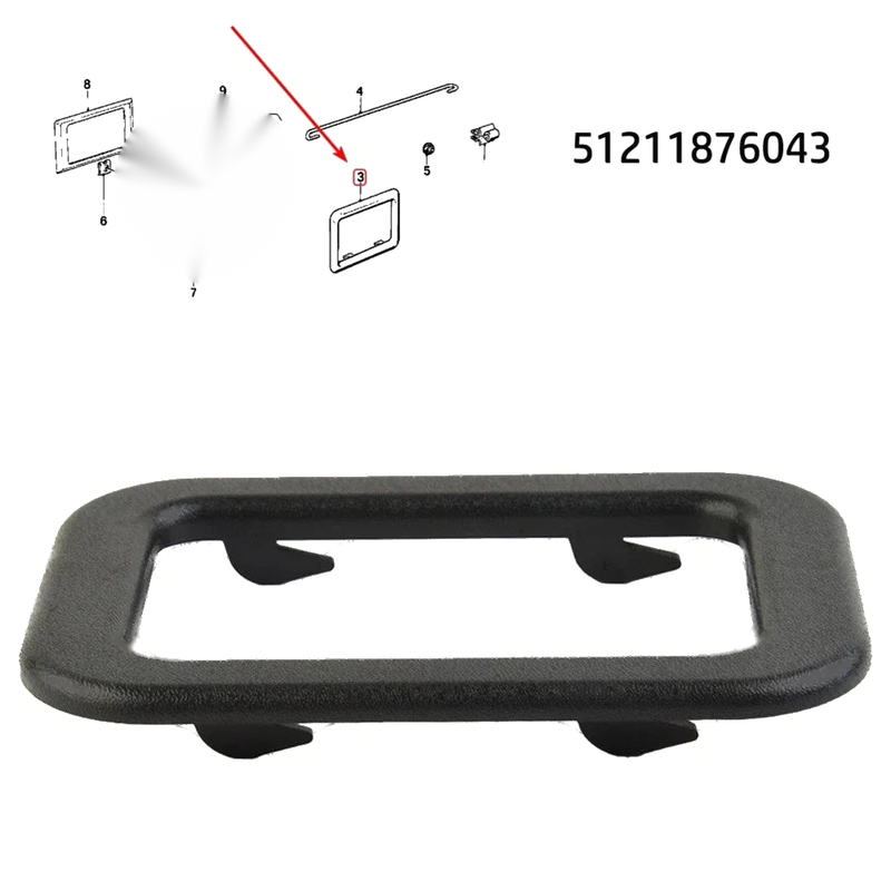 BMW E30 E28 E23 E24 3 5 7 Series Interior Door Handle Trim Bezel (1982-1994)