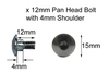 Motorcycle 2x Black Aluminium Fairing Bolts m6x12mm +4mm Shoulder Steps