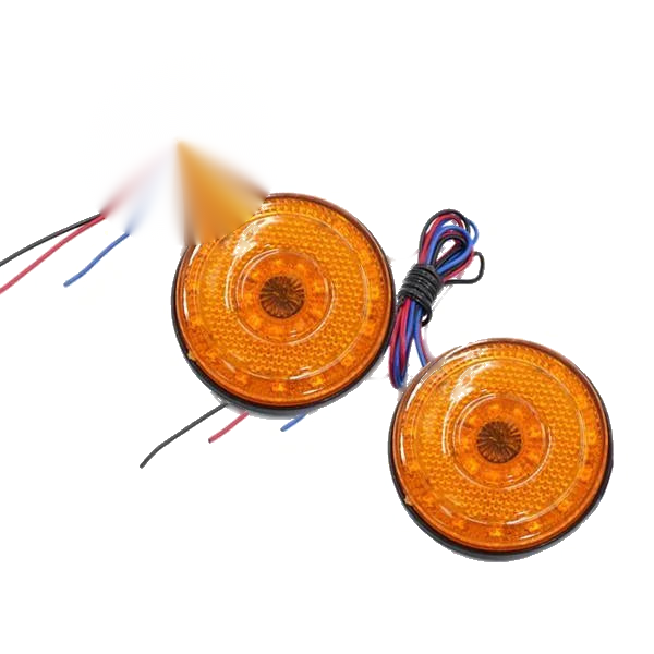 Car Motorcycle Trailer Amber Round Rear Tail Brake Stop Marker Lights