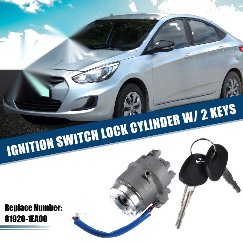 Hyundai Accent Ignition Switch Lock Cylinder w/ Key (2006-2011)