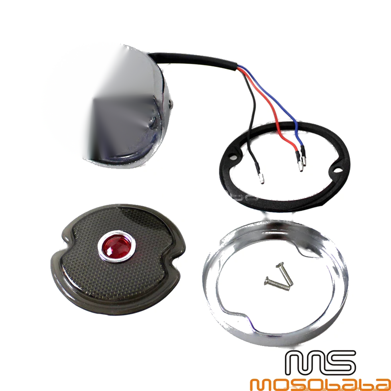 Chopper Cafe Racer Custom Style Chrome Retro LED Brake Tail Light