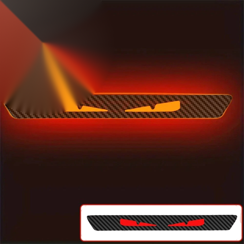 3D Carbon Fiber Look Sticker Emblem Demon Eye Brake Tail Light Decal