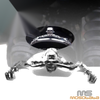 Harley Road King 7'' Chrome Headlight Visor Skull Ornament