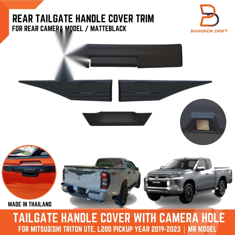 Mitsubishi Triton Ute Matte Black Rear Tailgate Handle Cover (2019-2023)