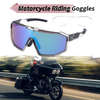 Motorcycle Riding Goggles Green Lens Gray Frame PC Cycling Sunglasses